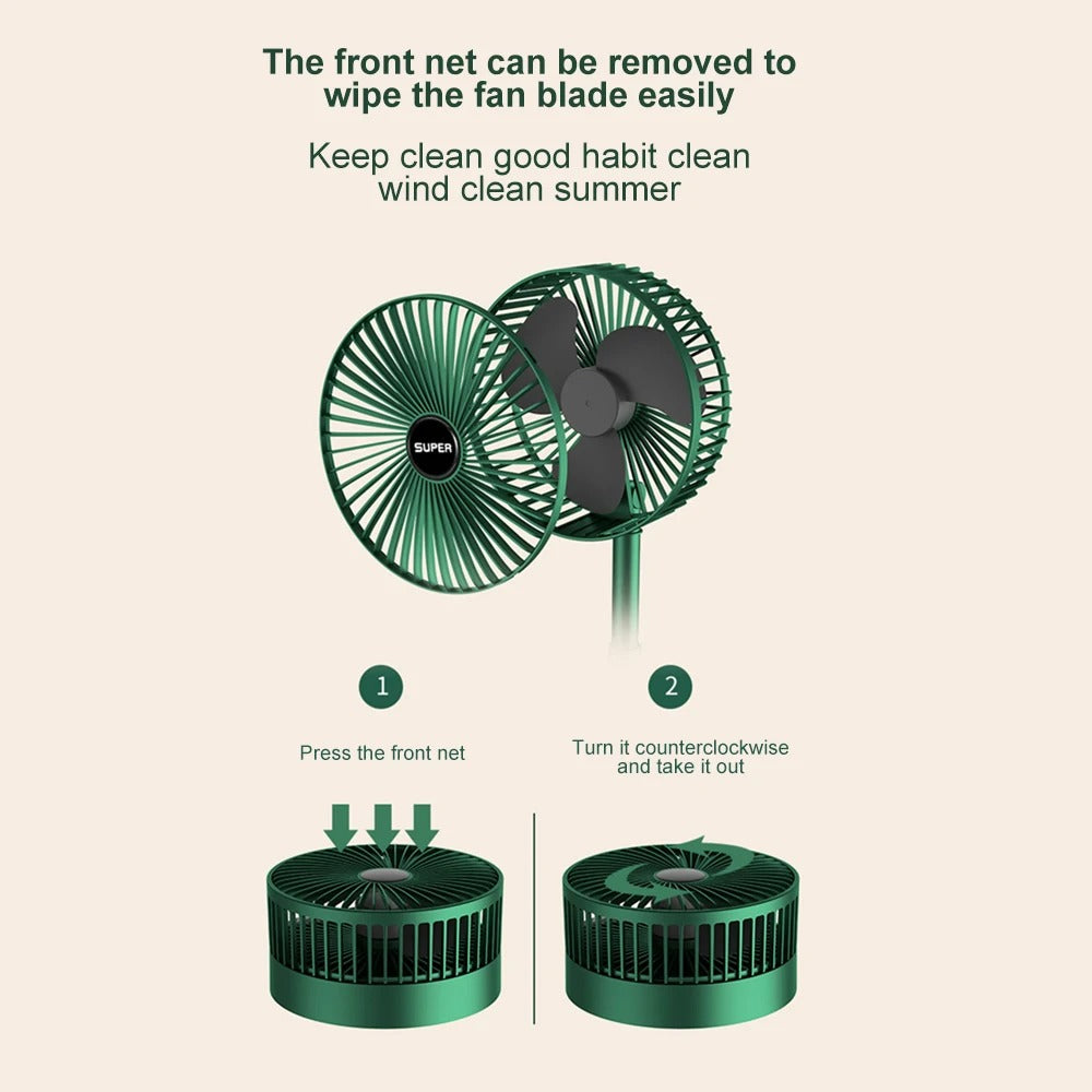 Rechargeable Telescopic Folding Table Fan